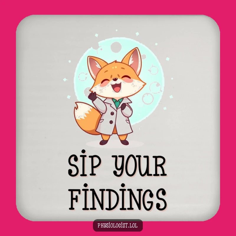 Funny Fox Scientist Coaster: Protect Surfaces with Lab Merriment