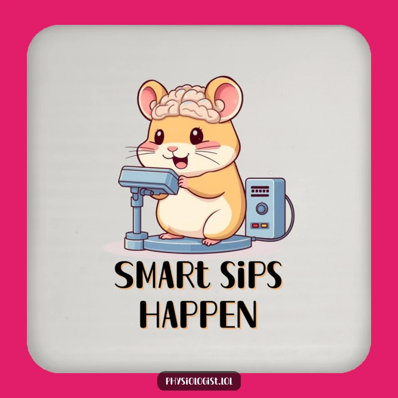 Funny Hamster Brain Scanner Coaster: Bouncing Decor for Intelligent Tables