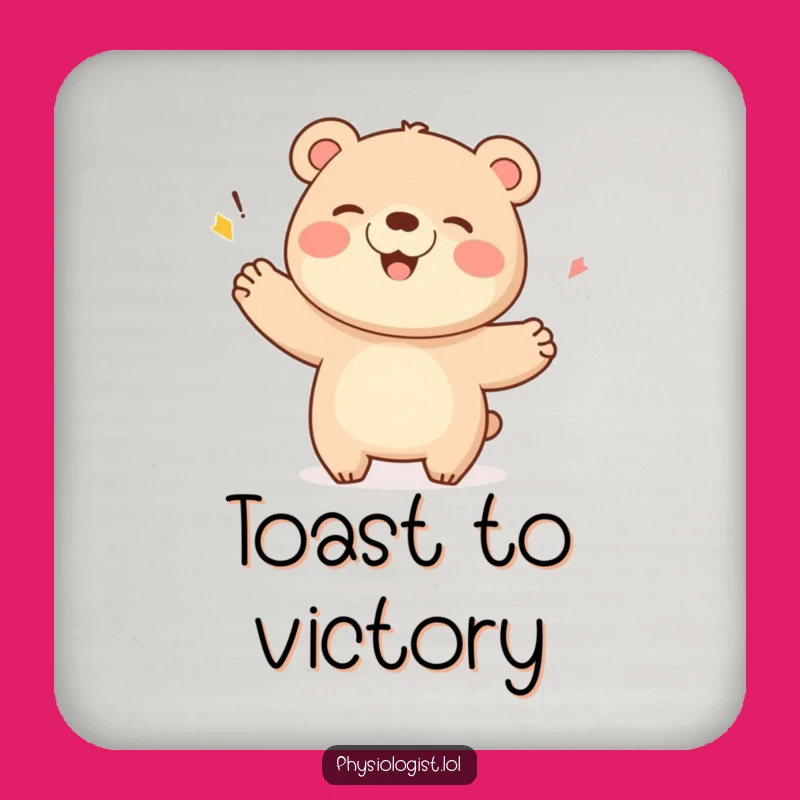 Funny Giggling Bear Score Coasters: Protect Surfaces with Celebration