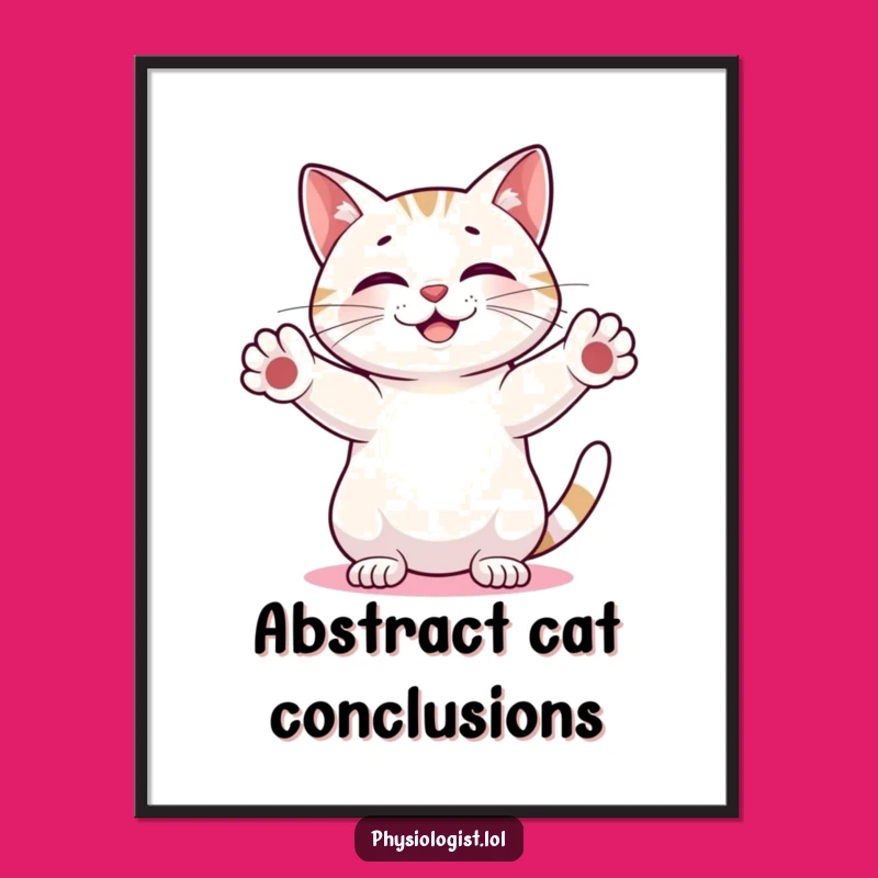 Funny Cat Abstract Poster: Amusing Wall Art for the Intrigued and Playful