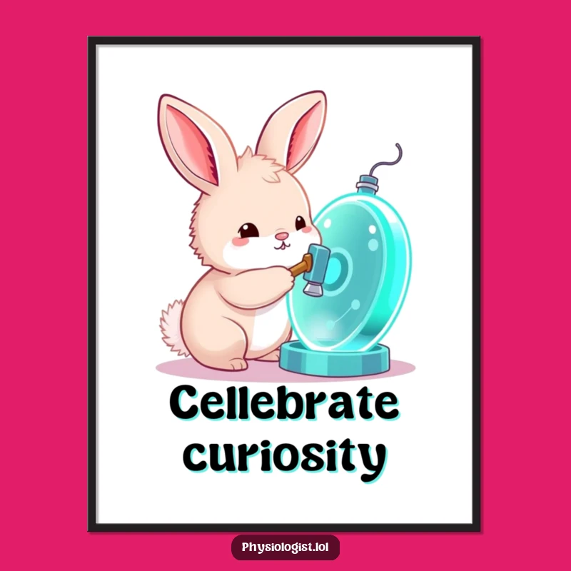 Funny Bunny Cell Explorer Poster: Science Meets Cuteness on Your Walls!