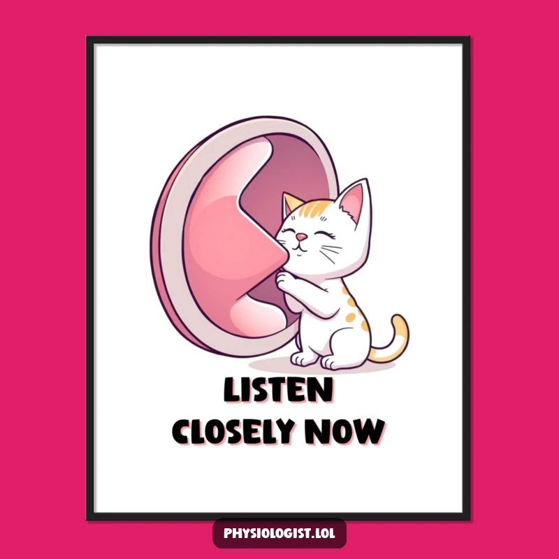 Funny Cat Lung Art Poster: A Hilarious Wall Hanging for a Whimsical Space