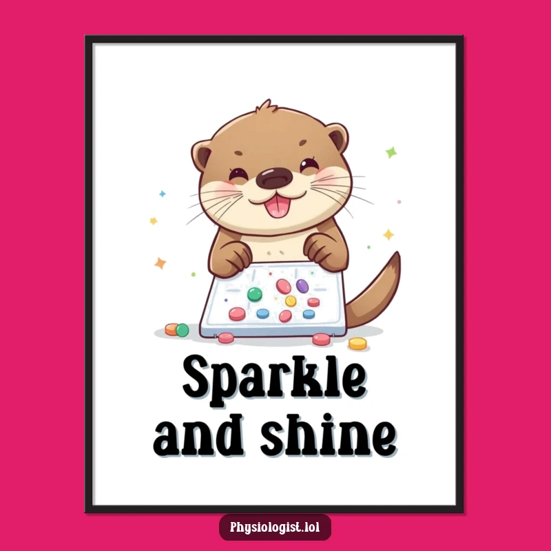 Funny Otter Glitter Lab Poster: Add Magic to Your Walls!
