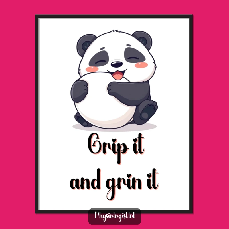Funny Panda Stress Ball Poster: Ambiguous Squeeze Art, Hilarious Wall Decor Gift
