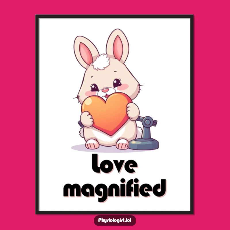 Funny Rabbit Heart Poster - Whimsical & Humorous Wall Art