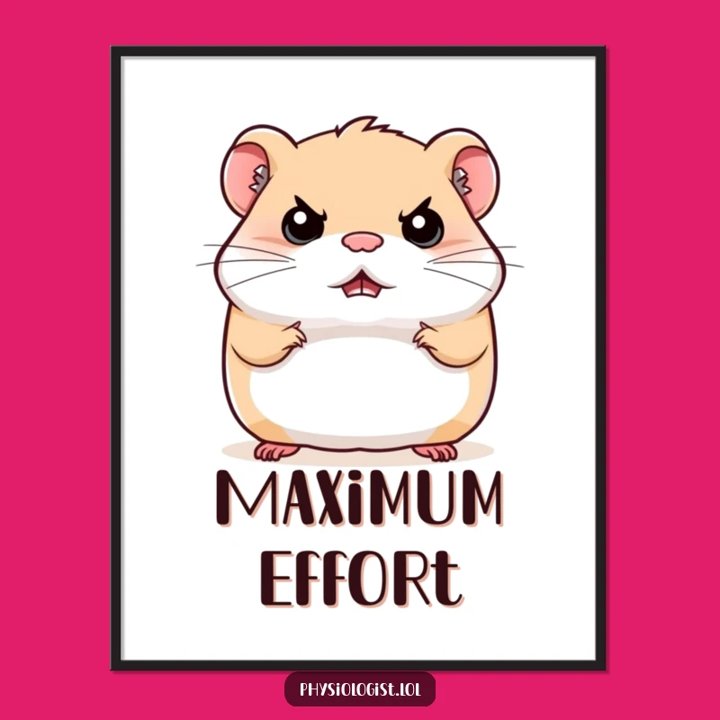Funny Stern Hamster Poster: Hilarious Grumpy Pet Art for Your Walls