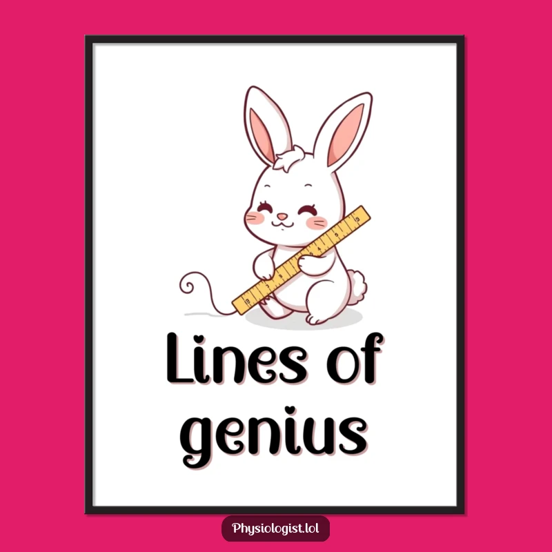 Funny Busy Rabbit Ruler Poster - Hilarious Wall Art for Detail Lovers!