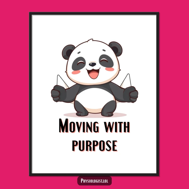 Funny Panda Gym Poster: Cheerful Art for a Strong, Hilarious Space!