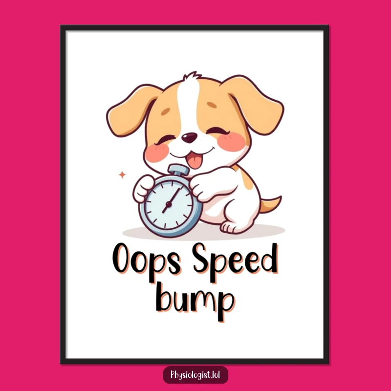 Funny Dog Tripping Poster - Comedic Wall Art & Hilarious Gift