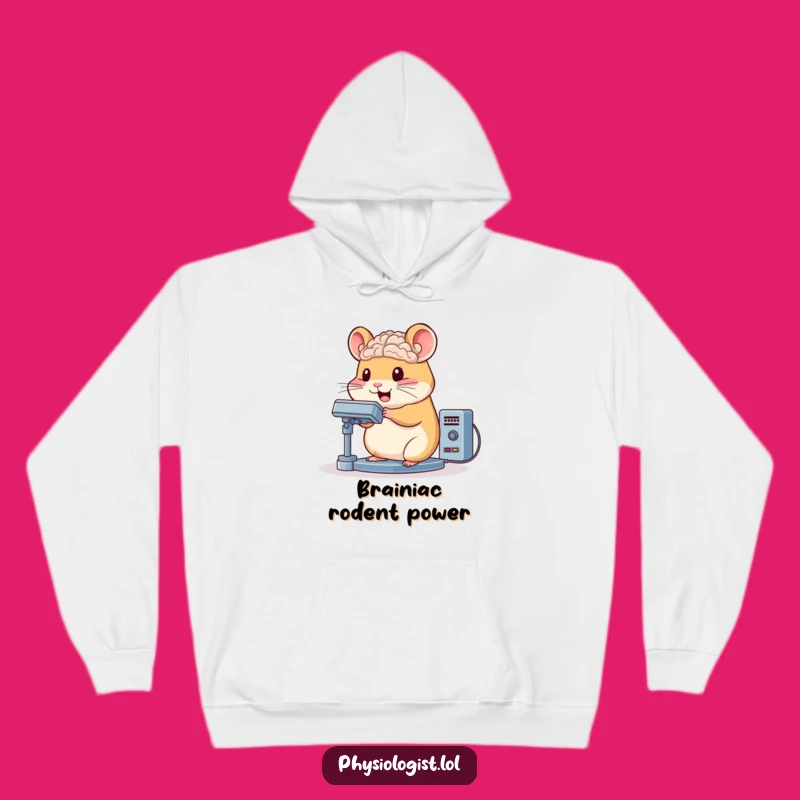 Funny Hamster Brain Scanner Hoodie: Bouncing Character Apparel for Smarty Paws