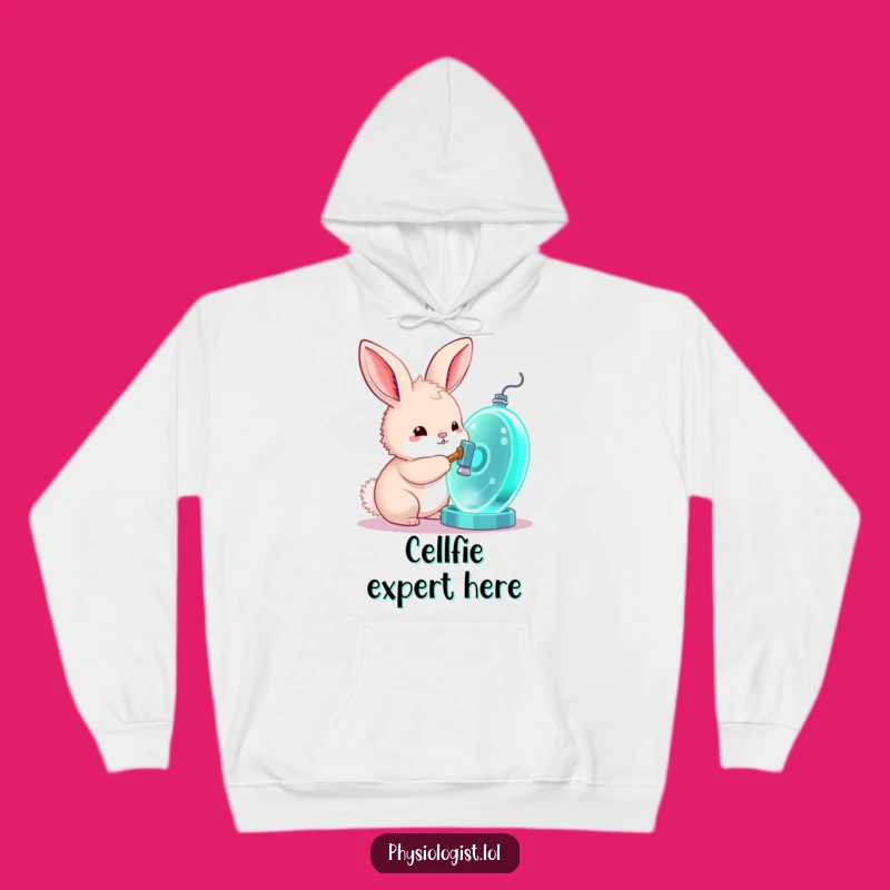 Cozy Funny Bunny Cell Explorer Hoodie: Stay Warm and Curious!