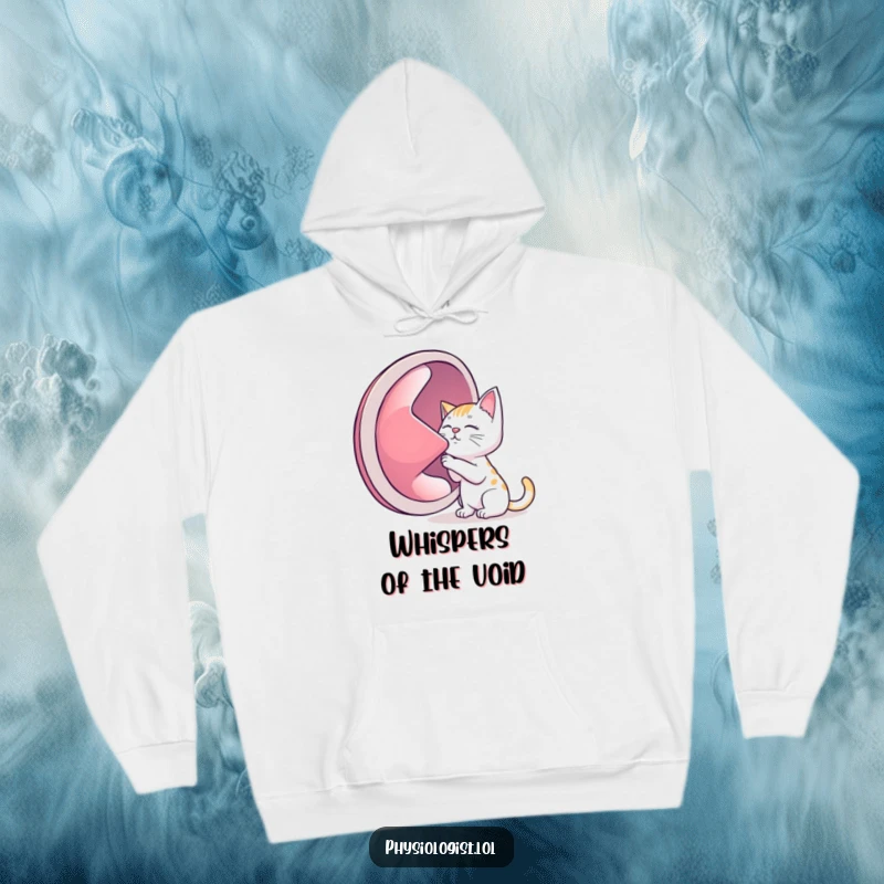 Funny cat hoodie, a whimsical scene of a cat with a giant lung, designed for ultimate comfort and humor.