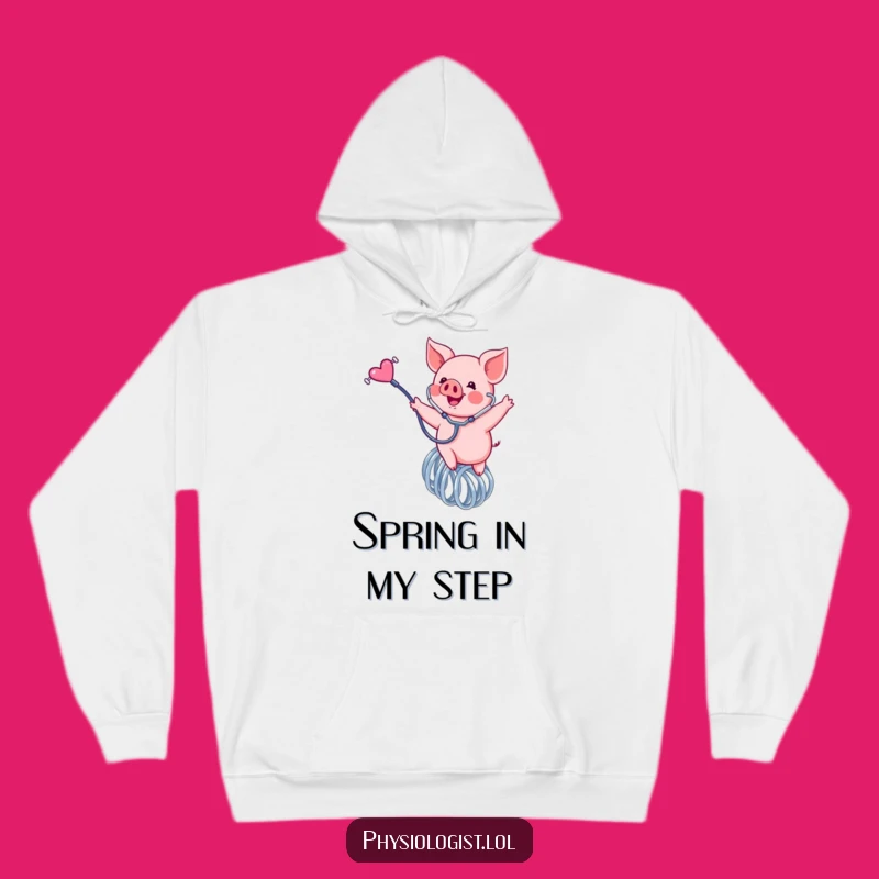 Cozy Funny Piglet Spring Doctor Hoodie: Jump for Joy!
