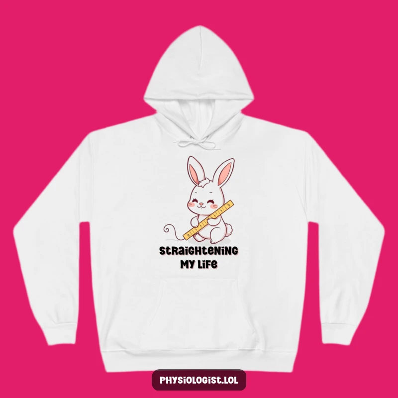 Cozy Funny Rabbit Measuring Hoodie - Warm & Hilarious Detail-Oriented Gift!
