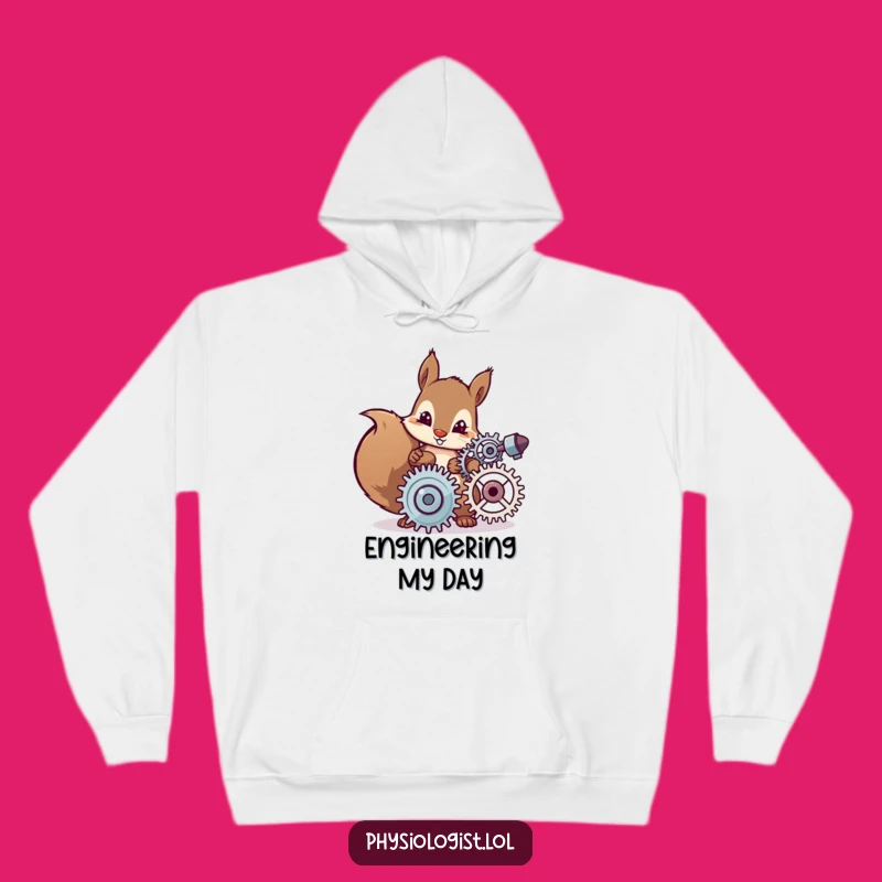 Cozy Funny Squirrel Inventor Hoodie - Warm & Hilarious Genius Gift!