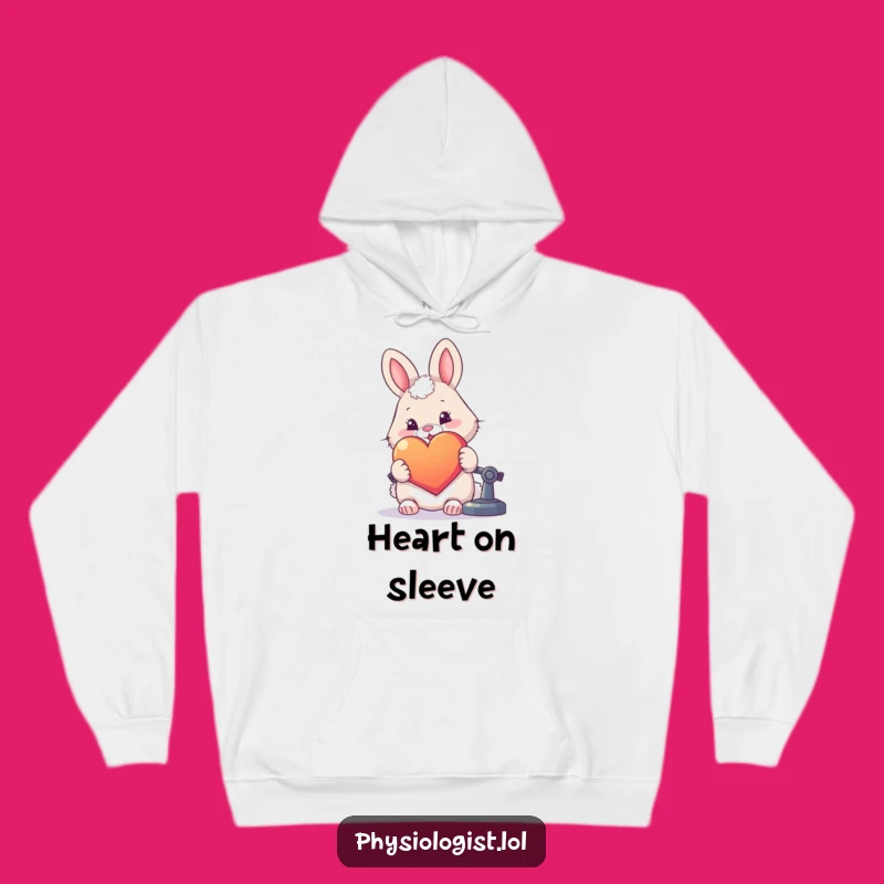 Cozy Funny Rabbit Heart Hoodie - Warm & Whimsical Gift