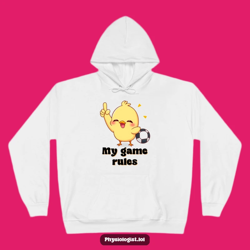 Cozy Funny Chick Referee Hoodie: Giggling Penalty Call Comfort
