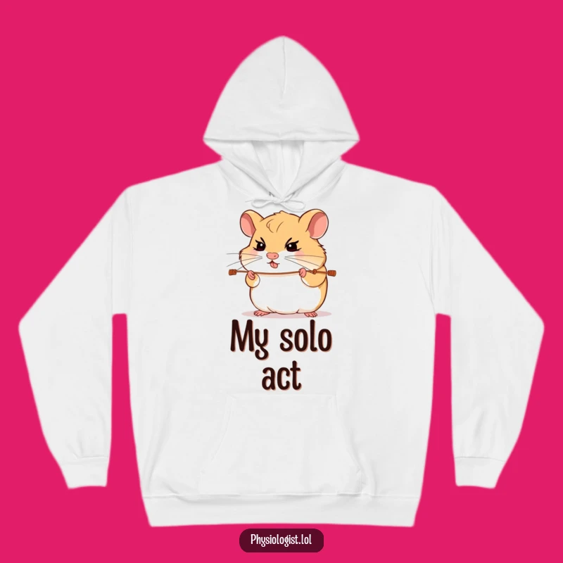 Funny Hamster Guitar Hoodie: Determined Hamster Strings Cozy Funny Gift