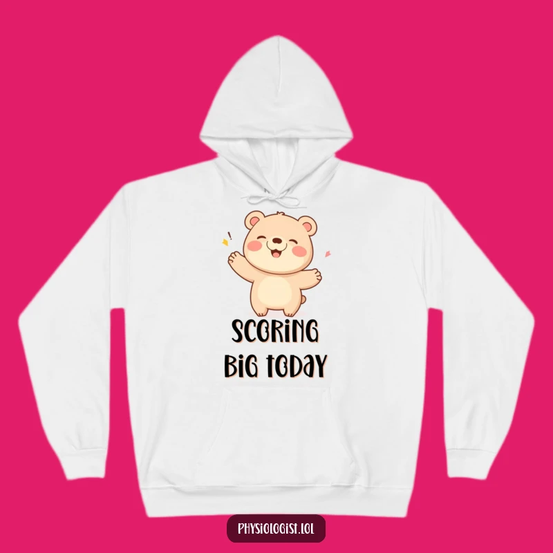 Funny Giggling Bear Score Hoodie: Cozy Comfort for Your Victory Lap