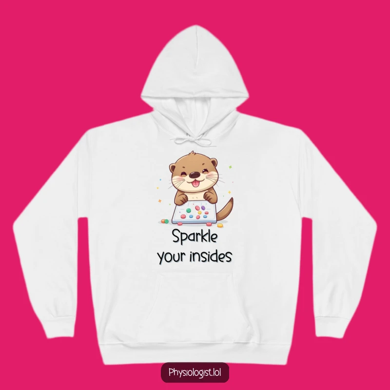 Cozy Funny Otter Glitter Lab Hoodie: Sparkle and Stay Warm!