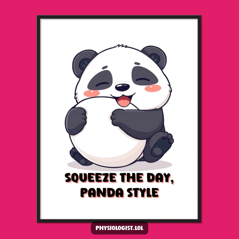 Free Printable Funny Panda Wall Art: Stress Ball Humor Downloadable Decor