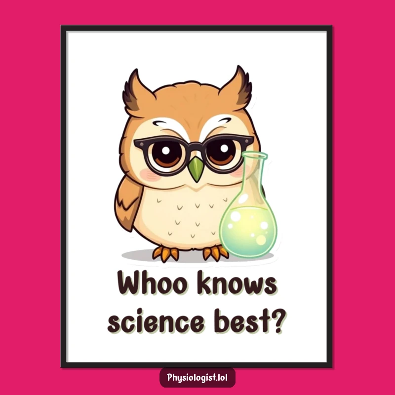 Free Printable Owl Scientist Wall Art: Funny Downloadable Art for a Clever Space