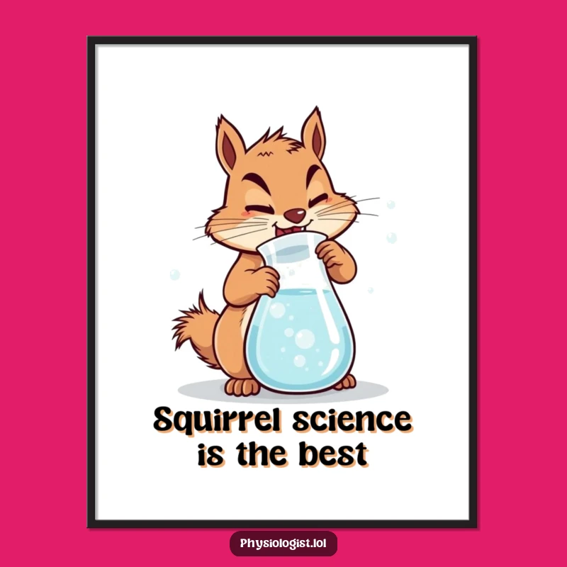 Free Printable Wall Art: Energetic Squirrel Lab, Humorous Downloadable Decor for a Quirky Space
