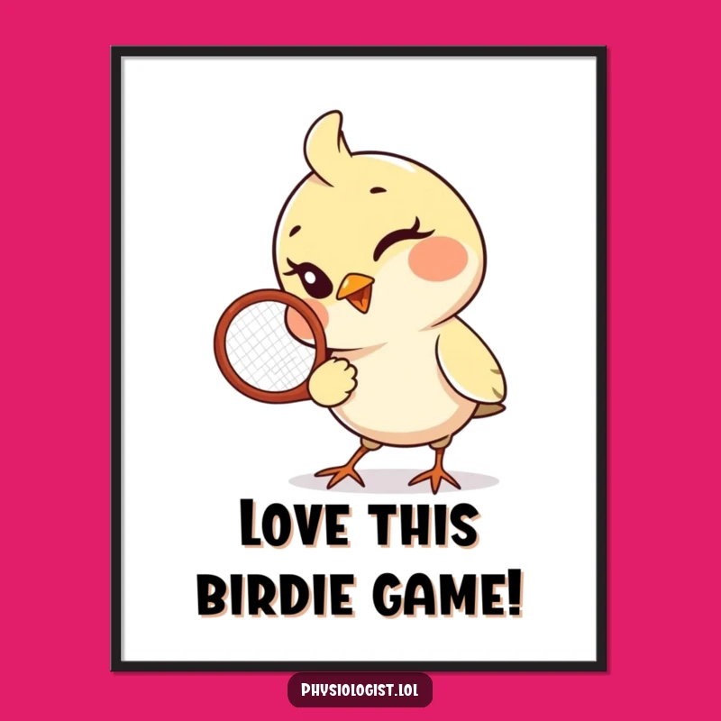 Free Printable Wall Art: Winking Bird Racquet Ace for Playful Downloadable Decor