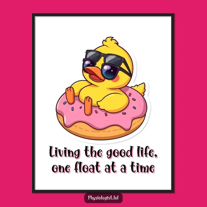 Funny Ducky Donut Art: Free Printable Wall Decor for a Laugh