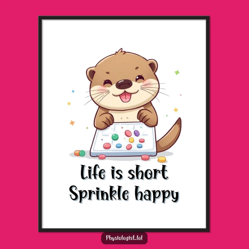 Funny Free Printable Wall Art: Otter Glitter Pills, Whimsical Downloadable Decor