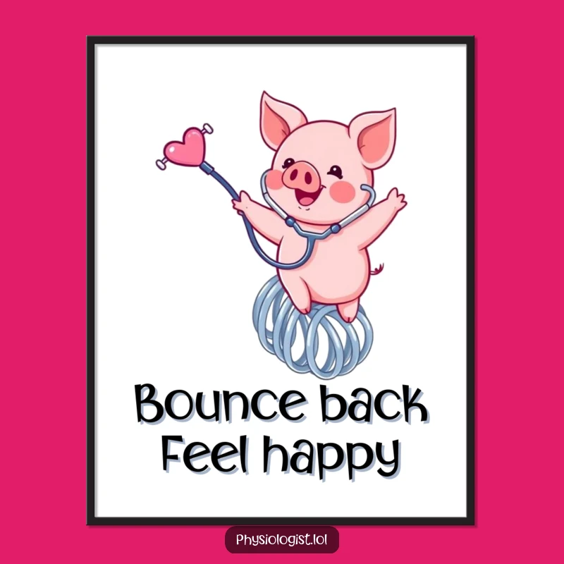 Funny Free Printable Wall Art: Piglet Spring, Quirky Downloadable Decor