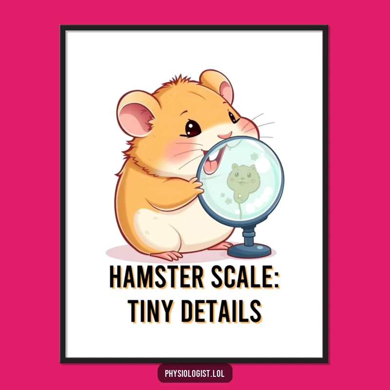 Funny Free Printable Wall Art: Hamster Magnified Image Humorous Downloadable Decor