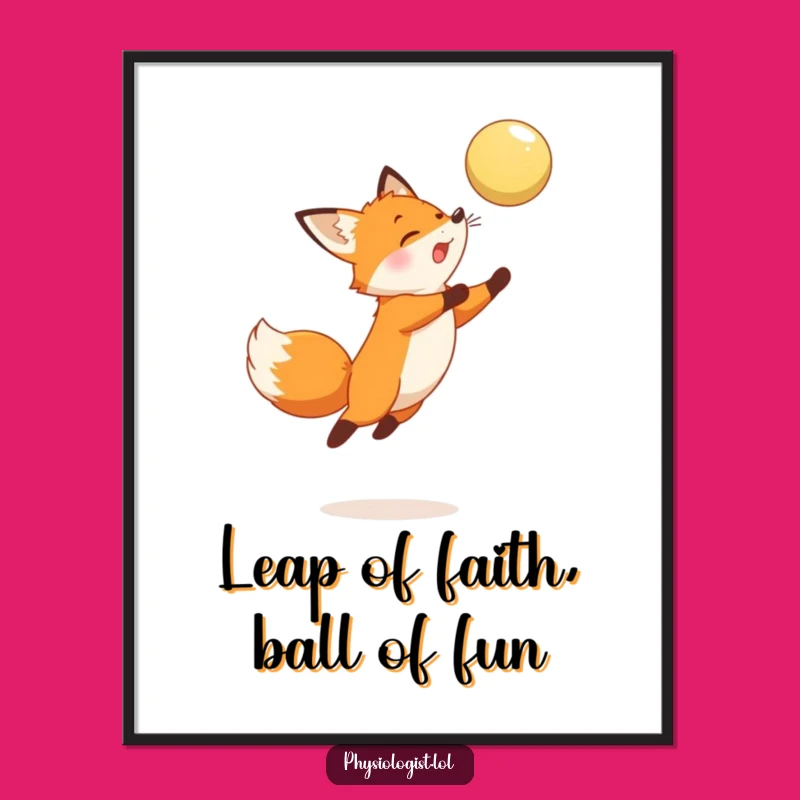 Free Printable Wall Art: Amusing Fox Leaping, Hilarious Downloadable Decor for Your Home!