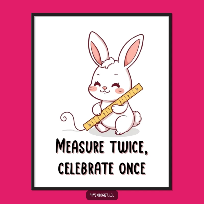 Free Printable Wall Art: Busy Rabbit Measure Funny Downloadable Decor for Home