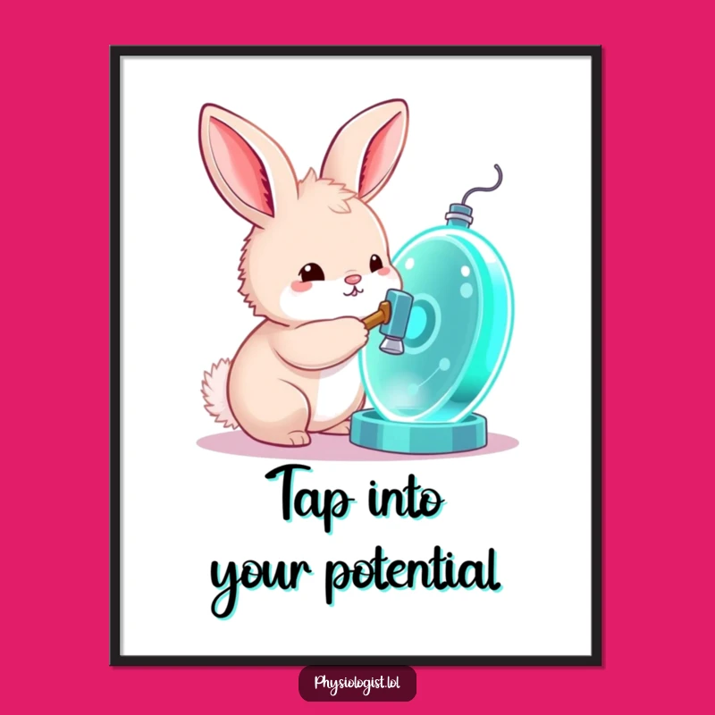 Funny Free Printable Wall Art: Bunny Cell Science, Quirky Downloadable Decor