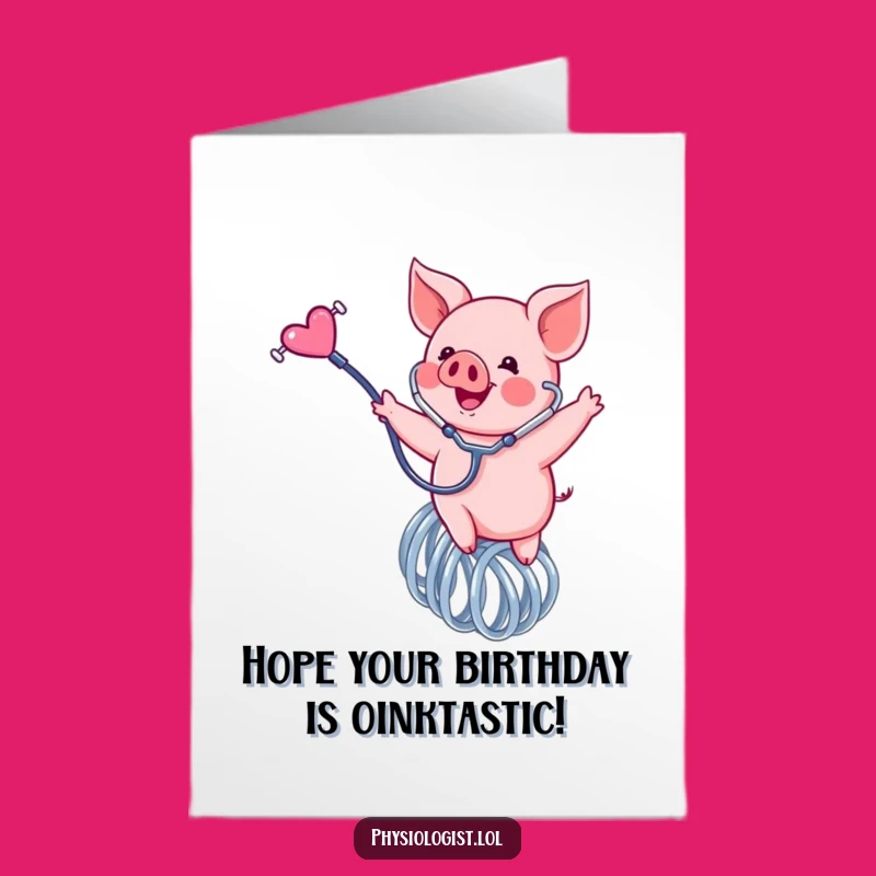 Free Printable Birthday Card: Piglet Spring Fun, Humorous Downloadable Gift for Joy