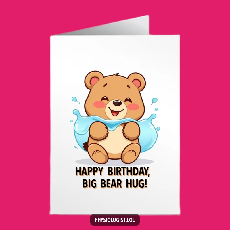 Free Printable Wobbly Bear Birthday Card: Funny DIY Printable Gift for a Hydrated Pal