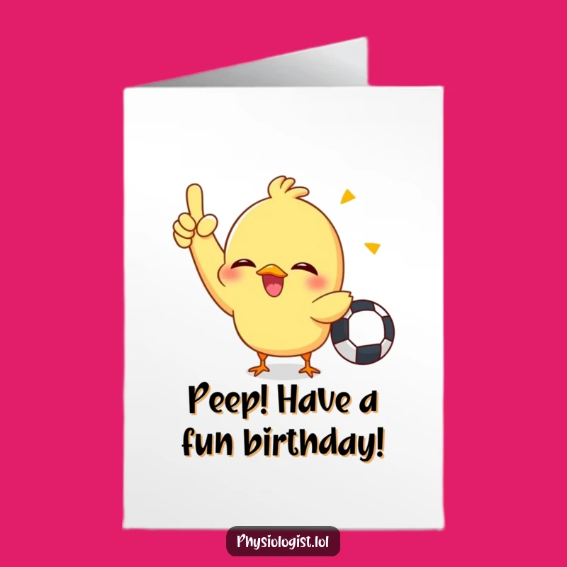 Funny Free Printable Birthday Card: Giggling Chick's Penalty Call - Hilarious DIY Download