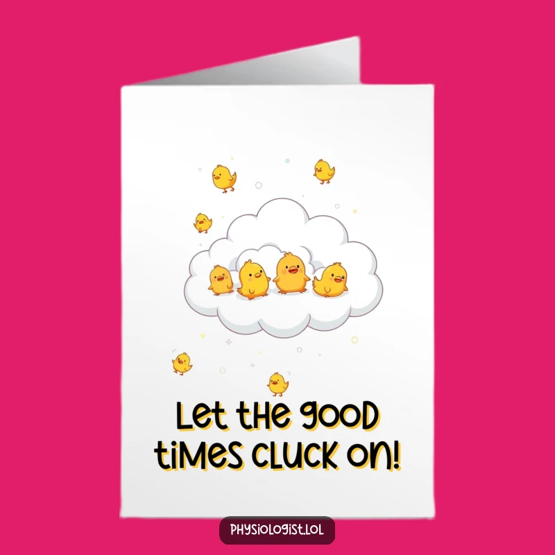 Funny Rubber Chicken Cloud Birthday Card: Free Printable Gift