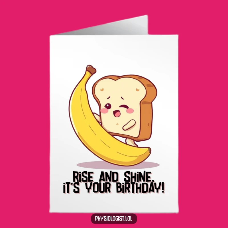 Funny Toast Climbing Banana Birthday Card: Free Printable DIY Gift