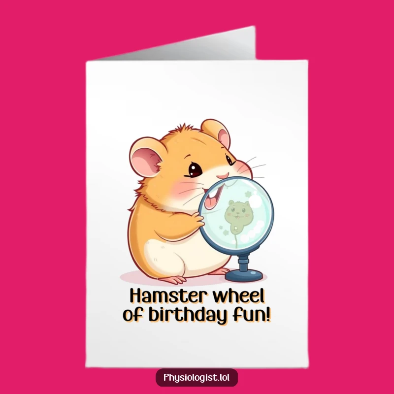 Free Printable Birthday Card: Happy Hamster Magnified Image for a Funny Downloadable Gift