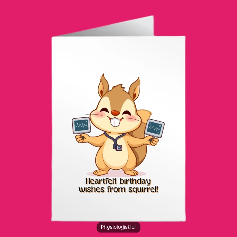 Free Printable Squirrel EKG Birthday Card: Funny DIY Downloadable for Health & Fun