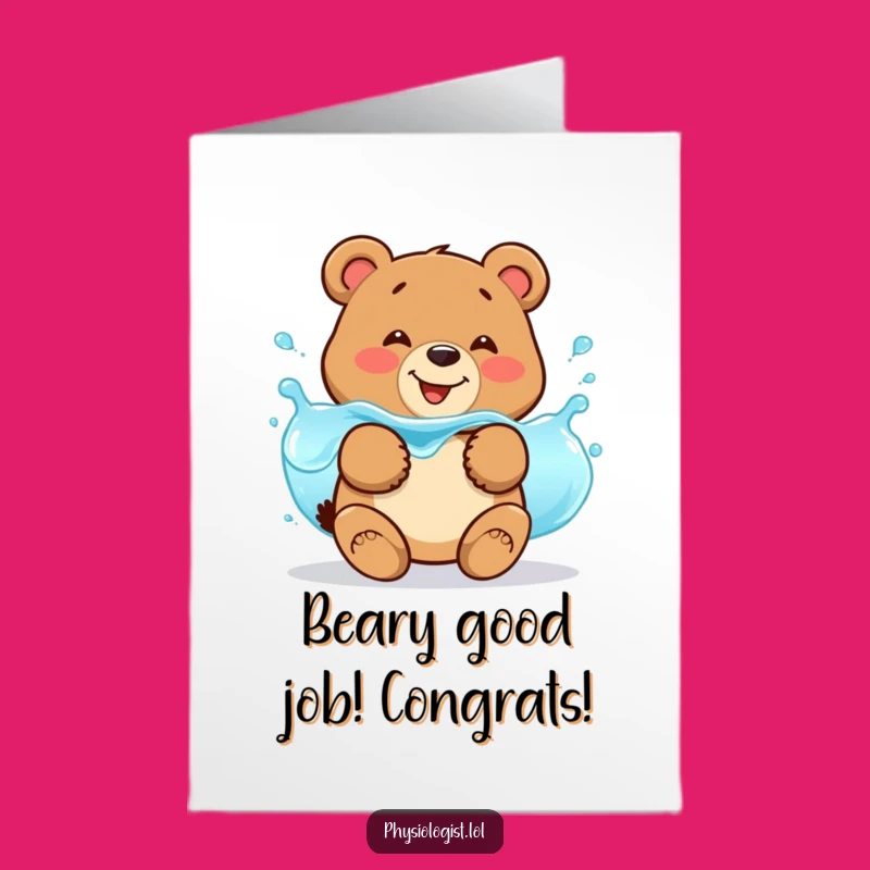Free Printable Bear Hydration Congrats Card: Hilarious DIY Printable for All Achievements