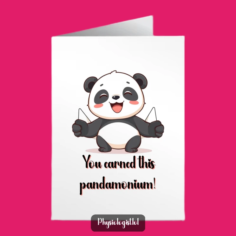 Free Printable Congrats Card: Panda Puppets Muscle Demo for a Strong, Funny Downloadable