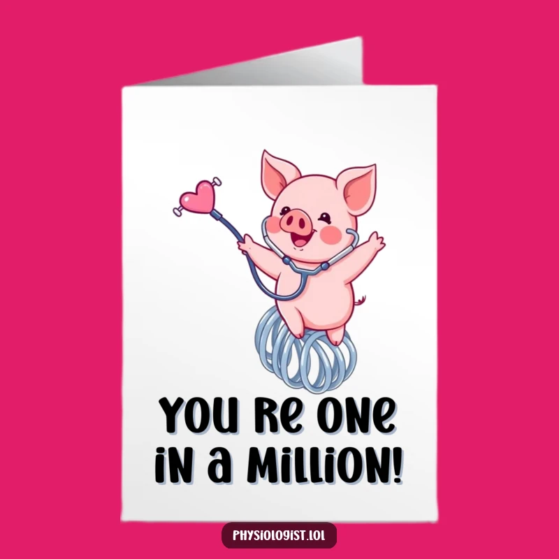 Free Printable Congrats Card: Piglet Spring Bounce, Jovial Downloadable Celebration