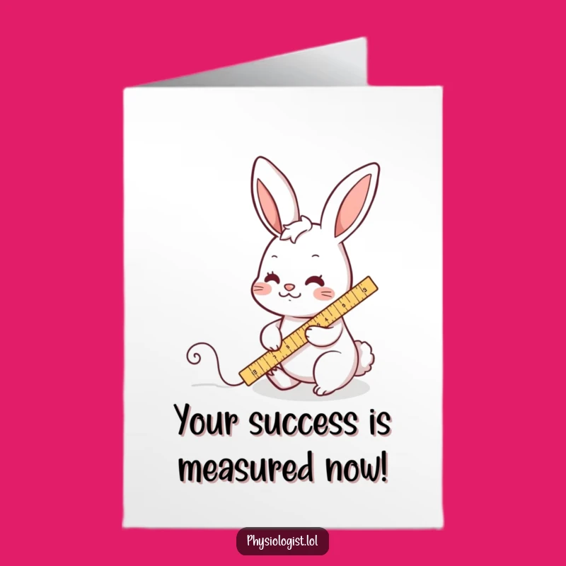 Free Printable Congratulations Card: Busy Rabbit Measure Downloadable Gift for Precision