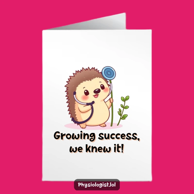 Free Printable Funny Congrats Card: Hedgehog Doctor Plant, Hilarious Downloadable Gift