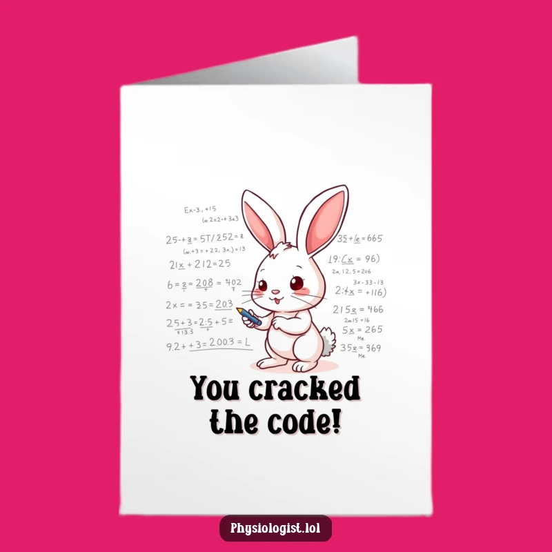 Free Printable Congrats Card: Smart Bunny Solves It, Funny Achievement Greeting
