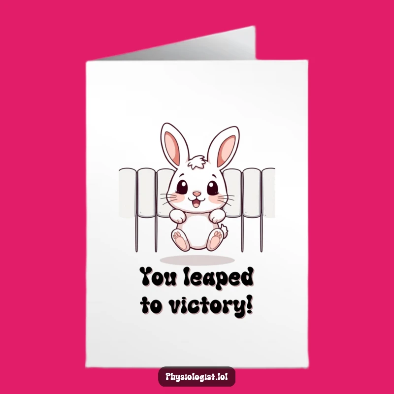 Free Printable Congratulations Card: Rabbit's Leap of Joy - Funny Downloadable Greeting