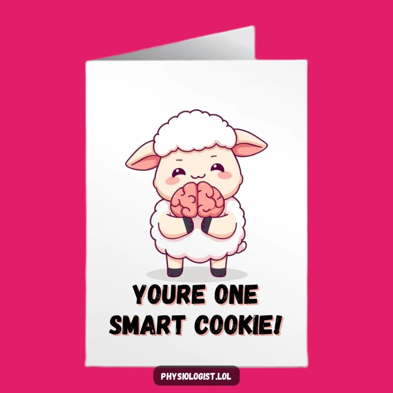 Free Printable Giggling Sheep Brain Congrats Card: Hilarious Downloadable Gift